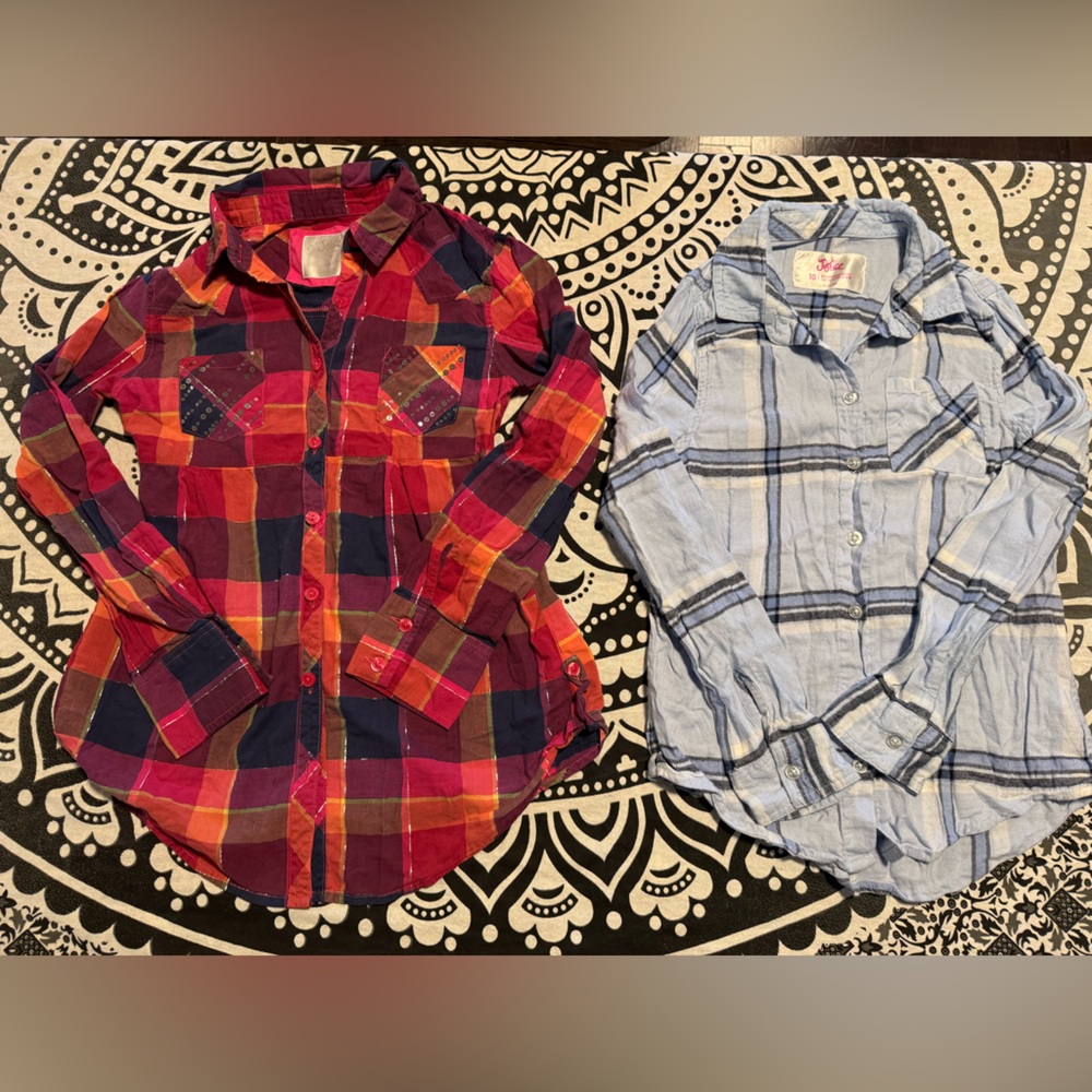 Girls flannels button downs